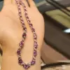 37ctw Heart Cut Pink Sapphire Statement Necklace