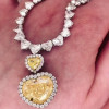 Heart Cut Yellow Sapphire Halo Pendant Necklace