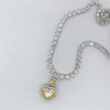 Heart Cut Yellow Sapphire Halo Pendant Necklace