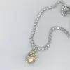 Heart Cut Yellow Sapphire Halo Pendant Necklace