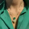 Yellow and Green Sapphire Heart Pendant Necklace