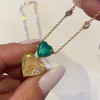 Yellow and Green Sapphire Heart Pendant Necklace