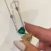 Yellow and Green Sapphire Heart Pendant Necklace