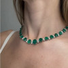 Oval Cut Emerald Luxurious Elegant Necklace