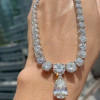 Pear Pendant Tennis Chain White Sapphire Necklace