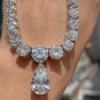 Pear Pendant Tennis Chain White Sapphire Necklace