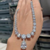 Pear Pendant Tennis Chain White Sapphire Necklace