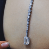 Emerald Cut Pendant Tennis Chain White Sapphire Necklace