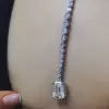 Emerald Cut Pendant Tennis Chain White Sapphire Necklace