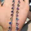 Heart Cut Multi-colored Sapphire Necklace for Women