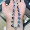 Heart Cut Multi-colored Sapphire Necklace for Women