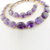 Oval Cut Amethyst Necklace in Gold