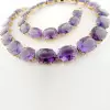 Oval Cut Amethyst Necklace in Gold