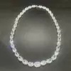 92ctw Oval Cut White Sapphire Riviere Necklace