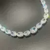 92ctw Oval Cut White Sapphire Riviere Necklace