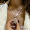 15ct Pear Cut Yellow Sapphire Pendant Necklace