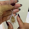 15ct Pear Cut Yellow Sapphire Pendant Necklace