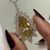 15ct Pear Cut Yellow Sapphire Pendant Necklace