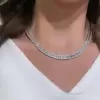 Emerald Cut White Sapphire Tennis Necklace