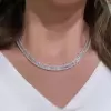 Emerald Cut White Sapphire Tennis Necklace