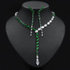 Pear Cut Green Sapphire Necklace for Women