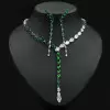 Pear Cut Green Sapphire Necklace for Women
