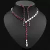 Pear Cut Green Sapphire Necklace for Women