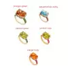8ct Emerald Cut Multicolor Sapphire Paved Cocktail Ring