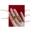 5ct Emerald Cut Multicolor Sapphire Halo Cocktail Ring