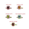 5ct Emerald Cut Multicolor Sapphire Halo Cocktail Ring
