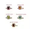 5ct Emerald Cut Multicolor Sapphire Halo Cocktail Ring