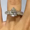 Handmade Pear Cut Sterling Silver Engagement Ring