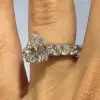 Handmade Pear Cut Sterling Silver Engagement Ring