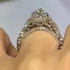 Handmade Pear Cut Sterling Silver Engagement Ring