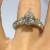 Handmade Pear Cut Sterling Silver Engagement Ring