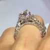 Handmade Pear Cut Sterling Silver Engagement Ring