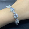 Cushion Cut White Sapphire Halo Bracelet