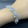 Cushion Cut White Sapphire Halo Bracelet