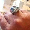 3ct Halo Cushion Cut White Sapphire Engagement Ring