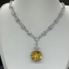 120ctw Cushion Cut Yellow Sapphire Statement Necklace