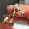 5ct Cushion Cut Modern Style Bypass Engagement Ring