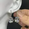 7ctw Cushion Cut White Sapphire Drop Earrings