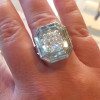 3ct Halo Cushion Cut White Sapphire Engagement Ring