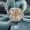 9.5ct Cushion Cut White Sapphire Engagement Ring