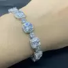 Cushion Cut White Sapphire Halo Bracelet