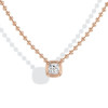 Double Bubble Bezel Pendant Ball Chain Everyday Necklace