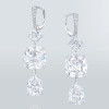 16CTW Cushion Cut White Sapphire Drop Earrings 