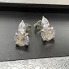 4.2CTW Round Cut White Sapphire Stud Earrings