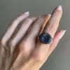 2ctw Paved Black Sapphire Cocktail Ring