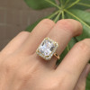 3.4ct Radiant Cut White Sapphire Engagement Ring in Gold